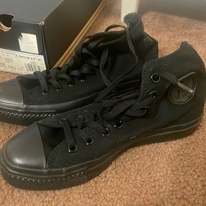 All black high top converse